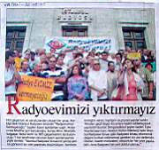  RADYOEVImizi Vermiyoruz Haberi, H?t Gazetesi 26 Agustos 2005